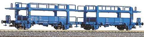 Twin Unit automobile carrier owned by "MOSOLF"<br /><a href='images/pictures/Tillig/15596.jpg' target='_blank'>Full size image</a>